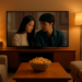 Ruangan nyaman dengan TV menampilkan drama Korea dan popcorn untuk maraton